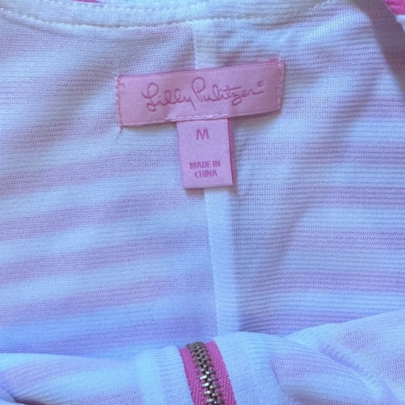 lily Pulitzer pink and white front zipper dress - Picture 2 of 2
